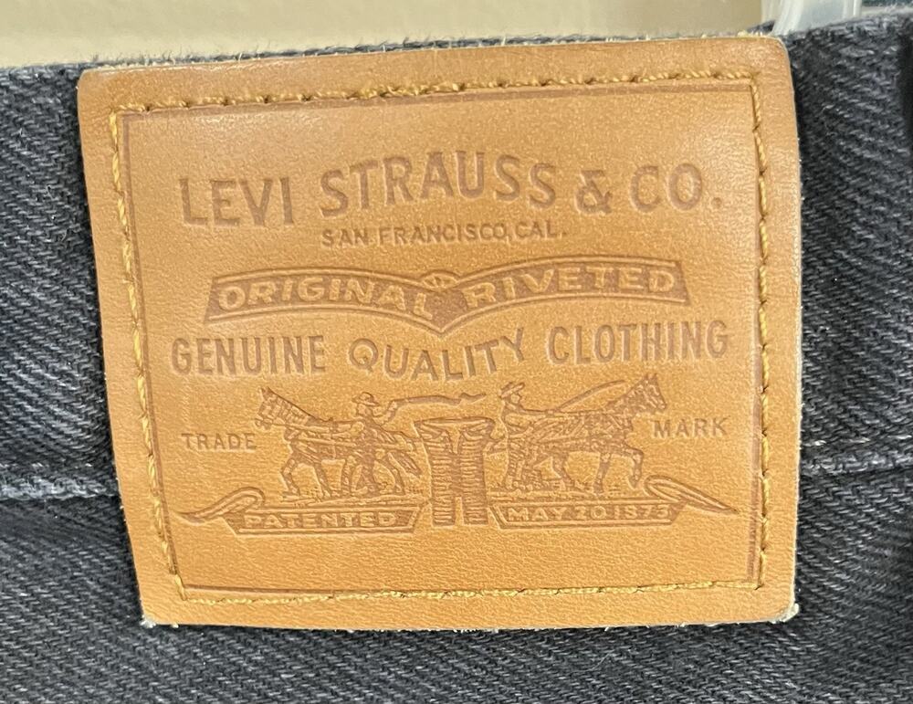 Levi's Premium Big E W24 L30 Baggy Dad Jeans Faded Black Distressed Knee Holes